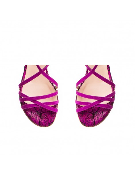 Sandale dama piele fara toc Magenta Riley - The5thelement.ro