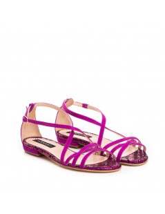 Sandale dama piele fara toc Magenta Riley - The5thelement.ro