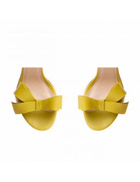 Sandale dama Piele Naturala Lime Bow - The5thelement.ro