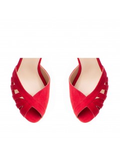 Sandale piele naturala Rosu Rendez Vous - The5thelement.ro