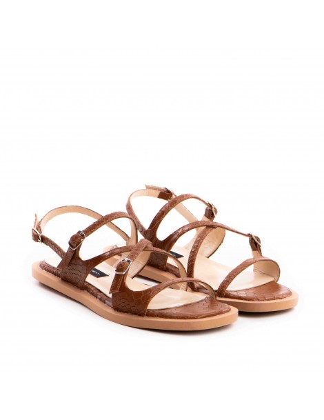 Sandale dama piele fara toc Camel Bari - The5thelement.ro
