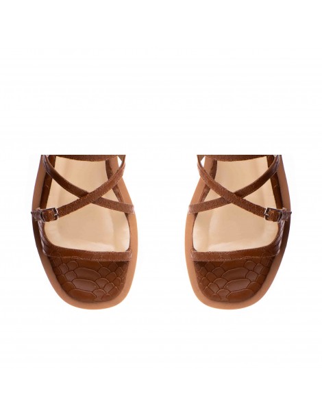 Sandale dama piele fara toc Camel Bari - The5thelement.ro
