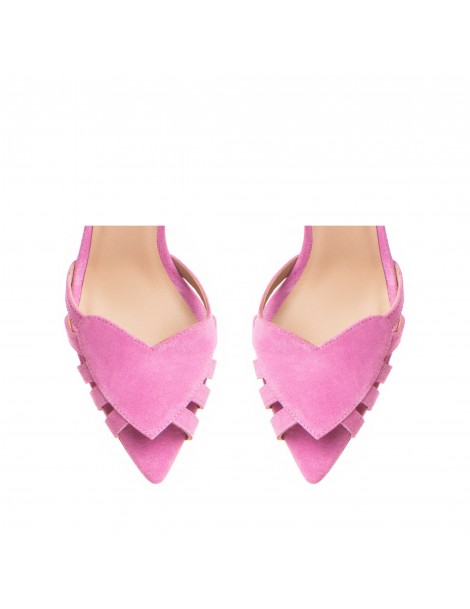 Sandale dama piele naturala Roz Heart - The5thelement.ro