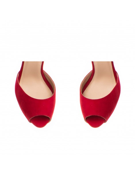 Sandale dama piele naturala Rosu Barbie - The5thelement.ro