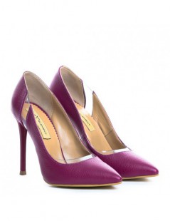 Pantofi stiletto piele naturala Fucsia Glamour - The5thelement.ro