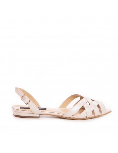 Sandale mireasa Piele Naturala Ivoire Flats Heart - The5thelement.ro