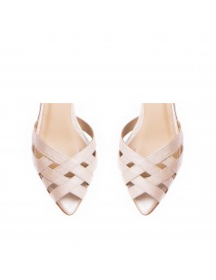 Sandale mireasa Piele Naturala Ivoire Flats Heart - The5thelement.ro