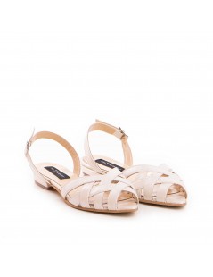 Sandale mireasa Piele Naturala Ivoire Flats Heart - The5thelement.ro