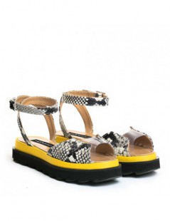Sandale dama piele fara toc Gri Brooklyn - The5thelement.ro