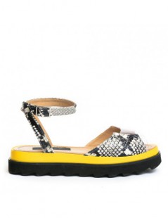 Sandale dama piele fara toc Gri Brooklyn - The5thelement.ro