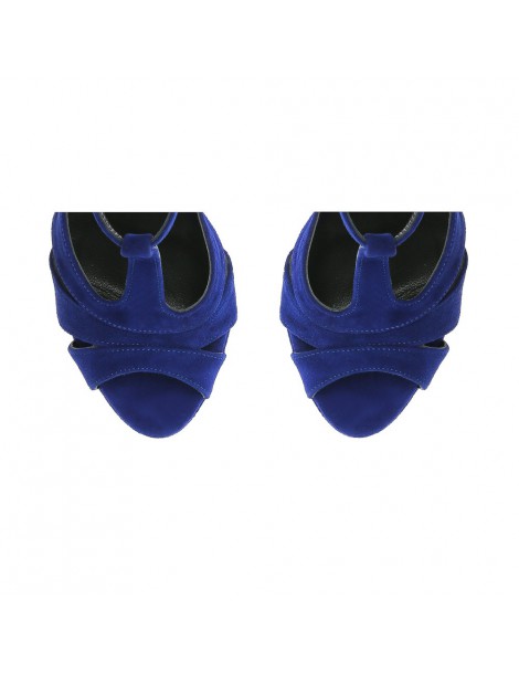 Sandale cu platforma piele naturala Blue Electric Candy - The5thelement.ro