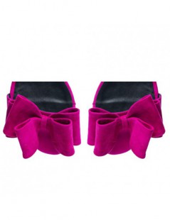 Sandale dama piele fara toc Fucsia Cu funda Lia - The5thelement.ro