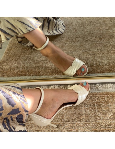 Sandale mireasa piele naturala Ivoire Camille - The5thelement.ro