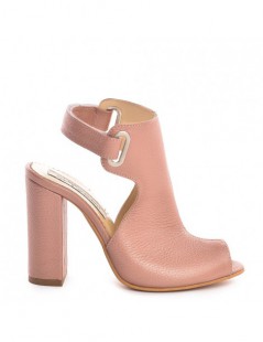 Sandale piele toc gros Single Strap Rose - The5thelement.ro