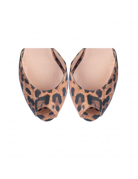 Sandale cu platforma piele naturala The 70's Sandals Maro - The5thelement.ro