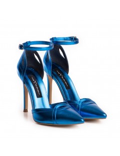 Pantofi stiletto piele naturala Albastru Ashanti - The5thelement.ro