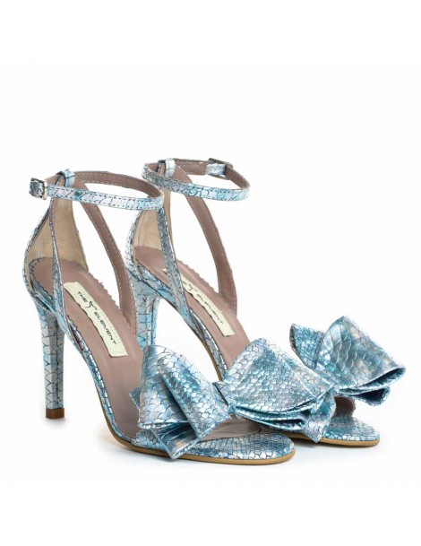 Sandale dama Piele Naturala Bleu Bow - The5thelement.ro