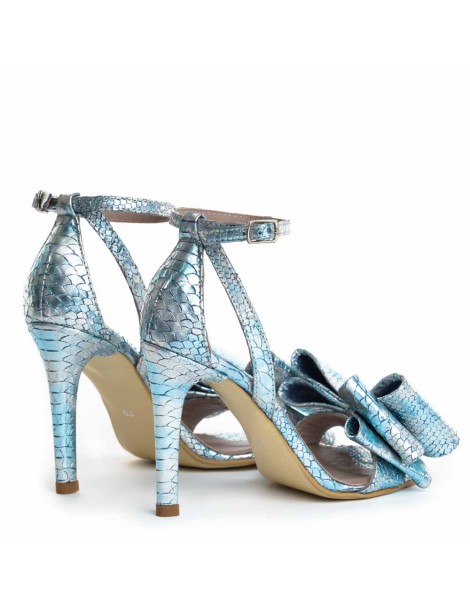 Sandale dama Piele Naturala Bleu Bow - The5thelement.ro