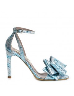 Sandale dama Piele Naturala Bleu Bow - The5thelement.ro