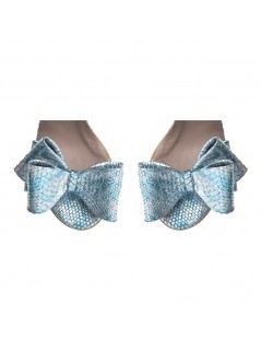 Sandale dama Piele Naturala Bleu Bow - The5thelement.ro
