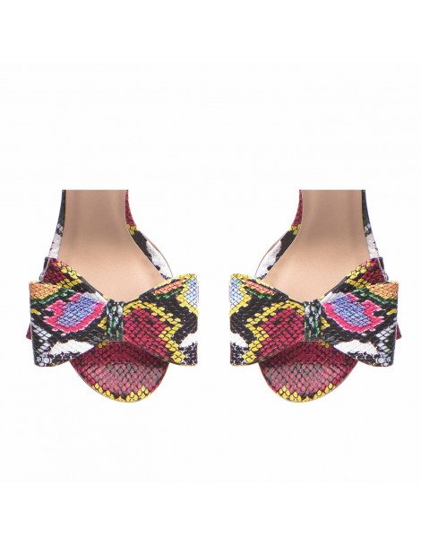 Sandale dama Piele Naturala Multicolor Bow - The5thelement.ro