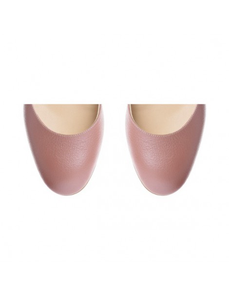 Pantofi cu toc gros piele naturala Rose Cinderella - The5thelement.ro