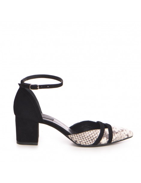 Pantofi cu toc gros piele...