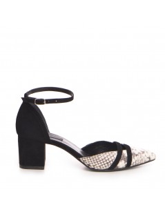 Pantofi cu toc gros piele Negru Adele - The5thelement.ro