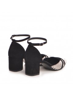 Pantofi cu toc gros piele Negru Adele - The5thelement.ro