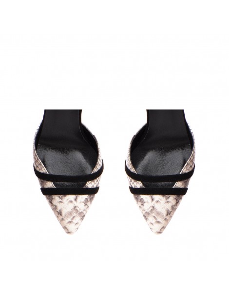 Pantofi cu toc gros piele Negru Adele - The5thelement.ro