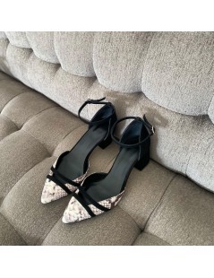 Pantofi cu toc gros piele Negru Adele - The5thelement.ro