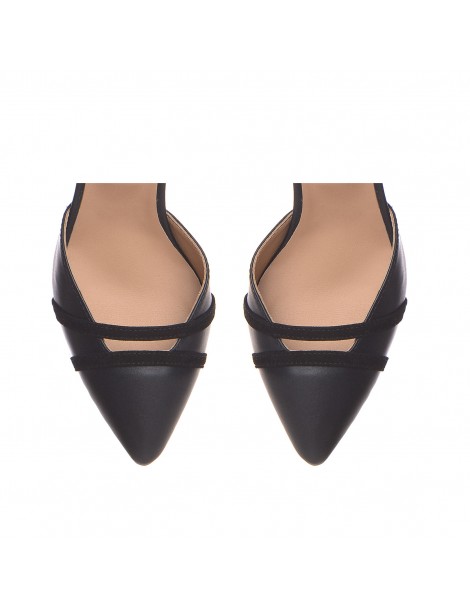 Pantofi stiletto piele naturala Negru Adele - The5thelement.ro