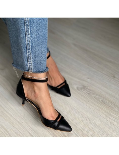 Pantofi stiletto piele naturala Negru Adele - The5thelement.ro