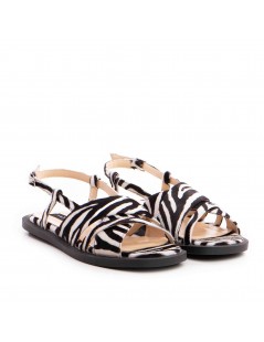 Sandale dama piele fara toc Negru Amalfi - The5thelement.ro