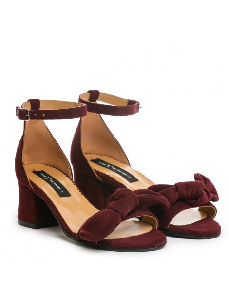 Sandale piele toc gros Zoe MARSALA - The5thelement.ro