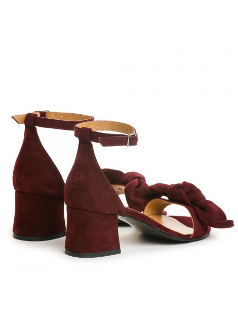 Sandale piele toc gros Zoe MARSALA - The5thelement.ro