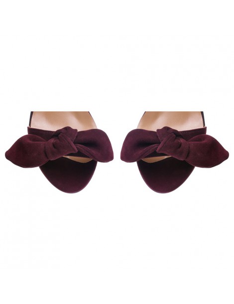 Sandale piele toc gros Zoe MARSALA - The5thelement.ro