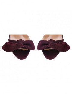 Sandale piele toc gros Zoe MARSALA - The5thelement.ro