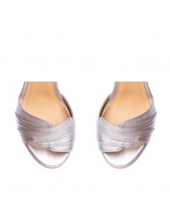 Sandale mireasa piele naturala Argintiu Camille - The5thelement.ro