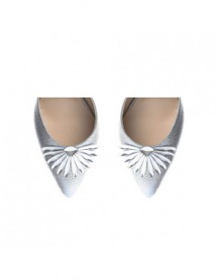 Pantofi mireasa piele naturala Argintiu Fancy Flats - The5thelement.ro