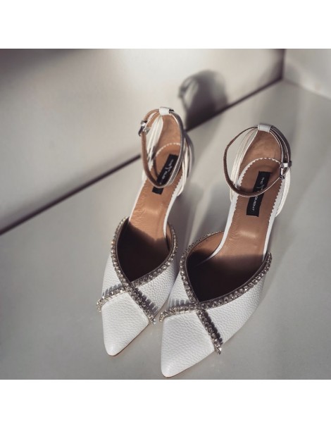Pantofi Stiletto Piele Naturala Alb Rihanna - The5thelement.ro