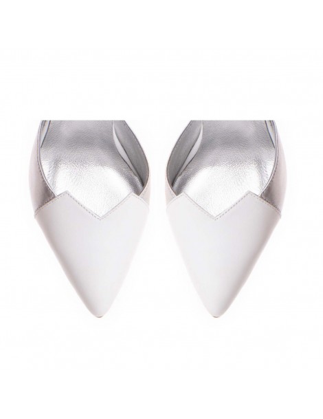 Pantofi mireasa piele naturala Alb Coco - The5thelement.ro
