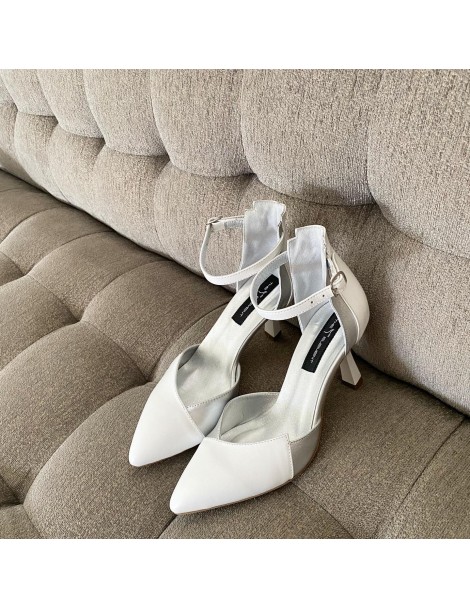 Pantofi mireasa piele naturala Alb Coco - The5thelement.ro