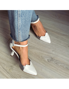 Pantofi mireasa piele naturala Alb Coco - The5thelement.ro