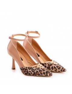 Pantofi stiletto piele naturala Bej Yasmina - The5thelement.ro