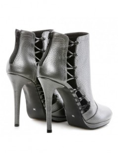 Botine dama Android Gri Piele Naturala - The5thelement.ro