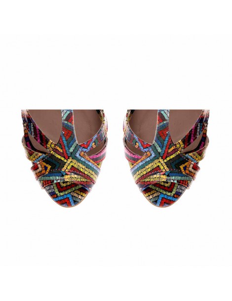 Sandale dama piele naturala Multicolor Cinema - The5thelement.ro