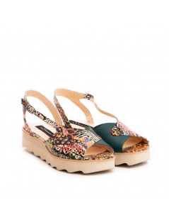 Sandale dama piele fara toc Verde Romy - The5thelement.ro