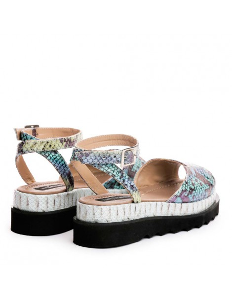 Sandale dama piele fara toc Multicolor Brooklyn - The5thelement.ro