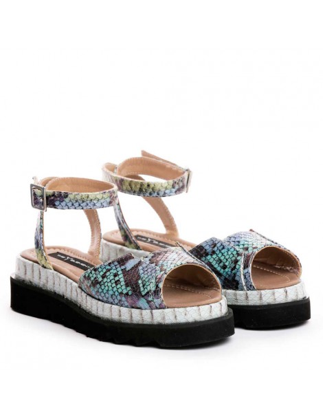 Sandale dama piele fara toc Multicolor Brooklyn - The5thelement.ro